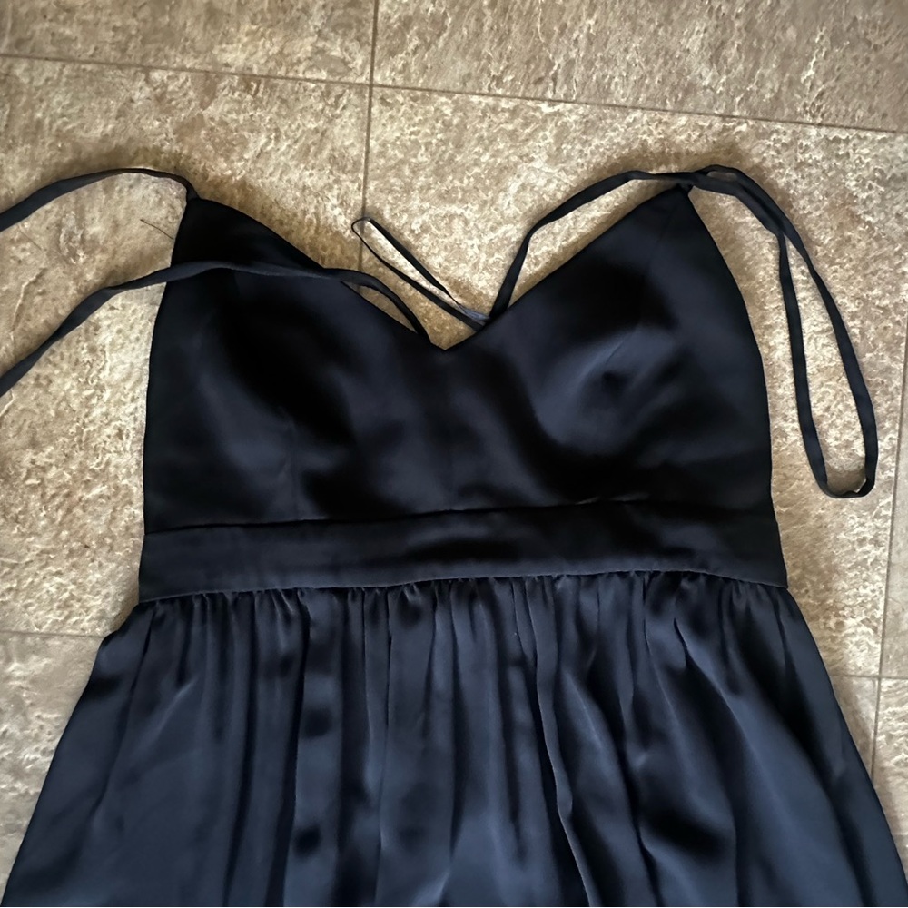 J. Crew Black Satin Maxi Dress